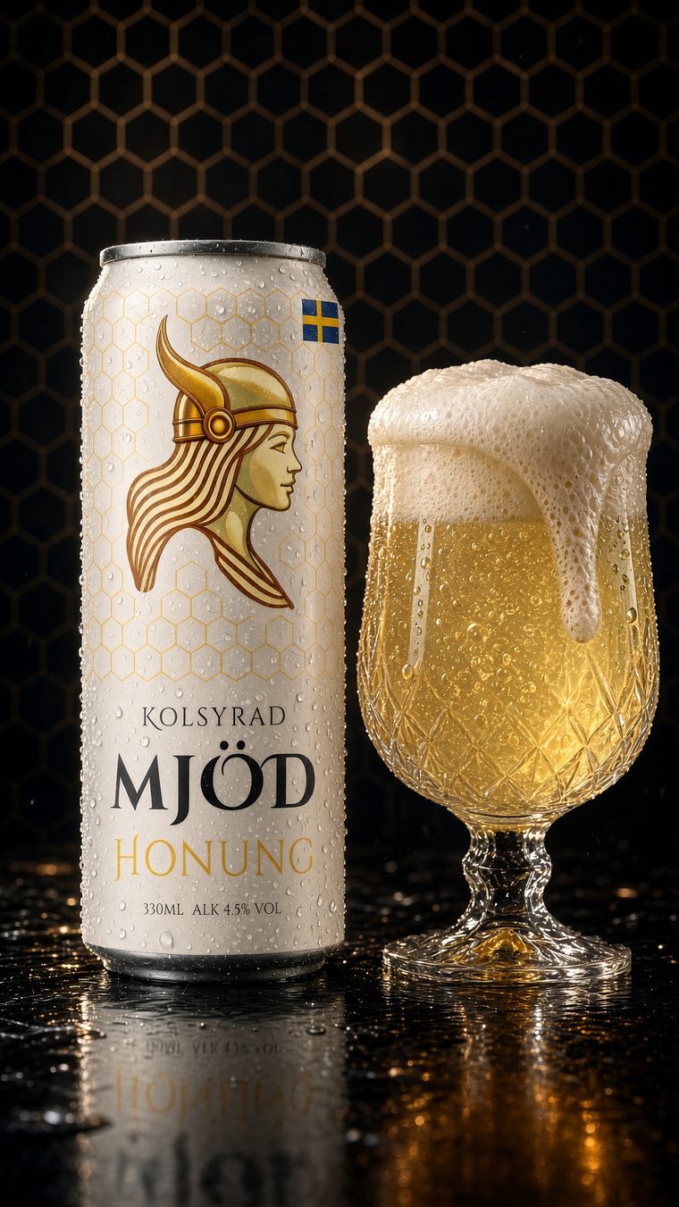 Kolsyrad mjöd Honung serverad i glas